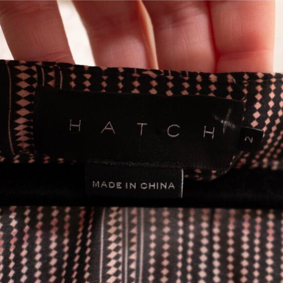 Hatch Paulina Dress Brown Pink Empire Waist Cap Sleeve Shift Maternity SZ M - Picture 7 of 8